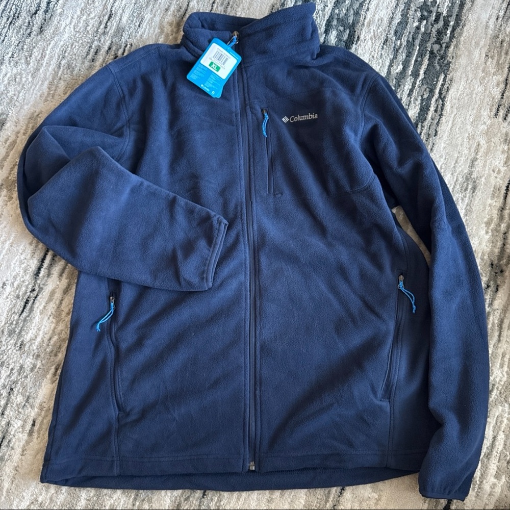 Columbia Men’s Thompson Peak Full Zip Fleece Jacket Collegiate Navy Blue X-Large